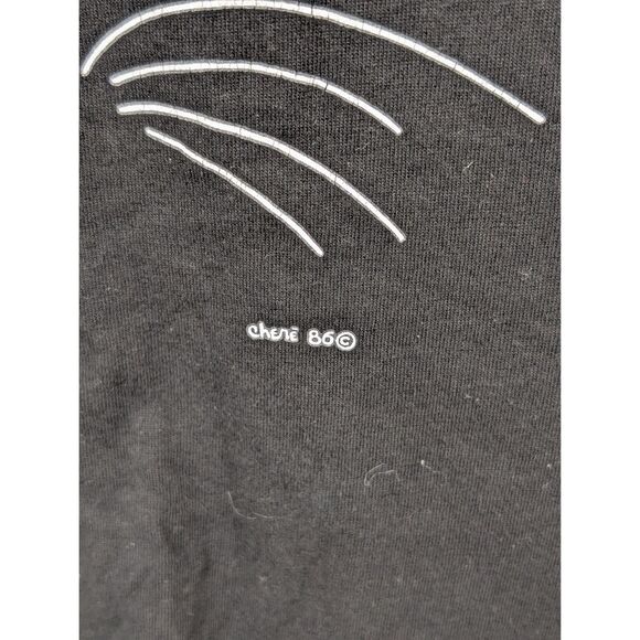 Vintage 1986 Cat Face T-Shirt Black Women's Size Large 42-44 - Picture 3 of 11